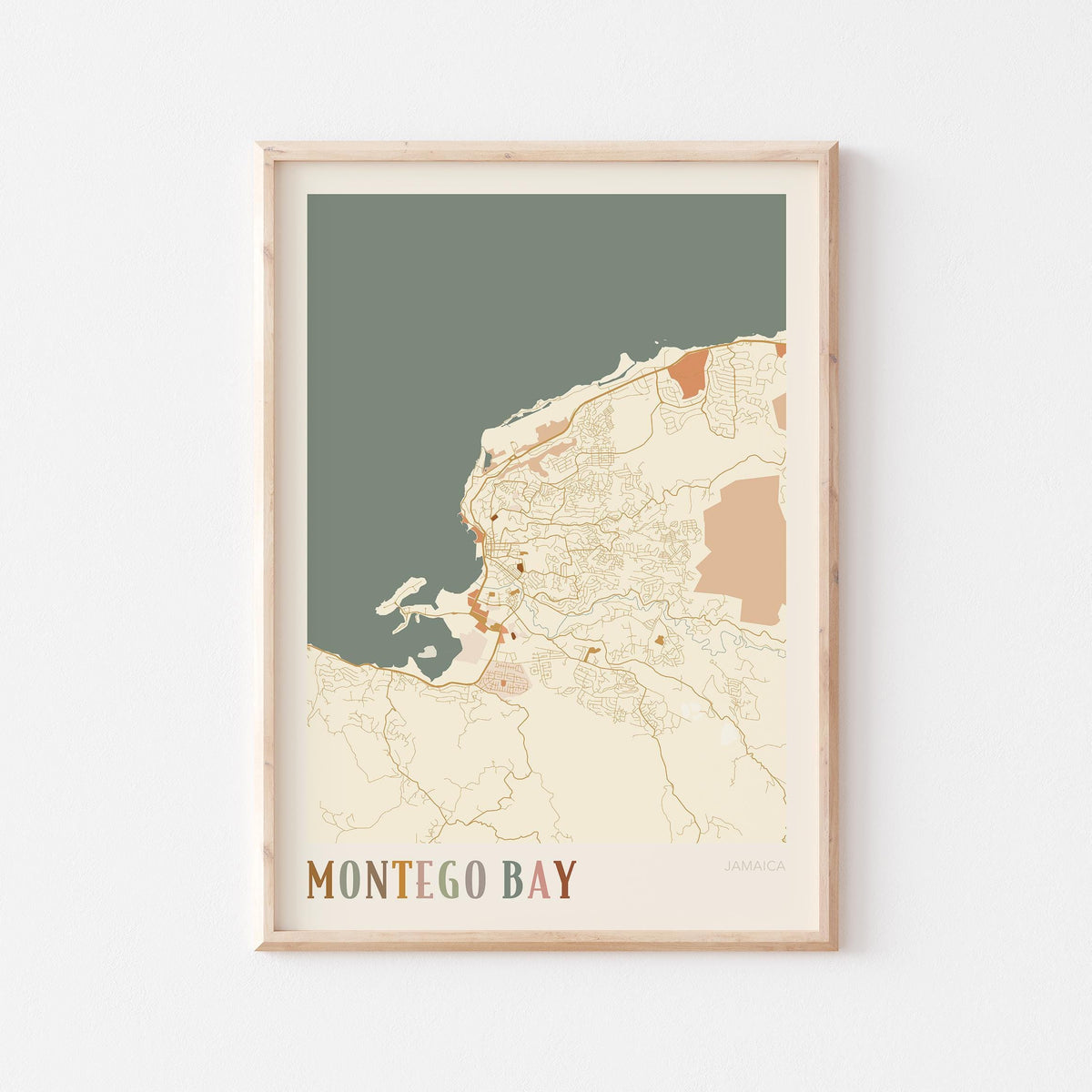 montego bay, jamaica map poster - image 1