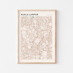 kuala lumpur, malaysia map poster - image 1