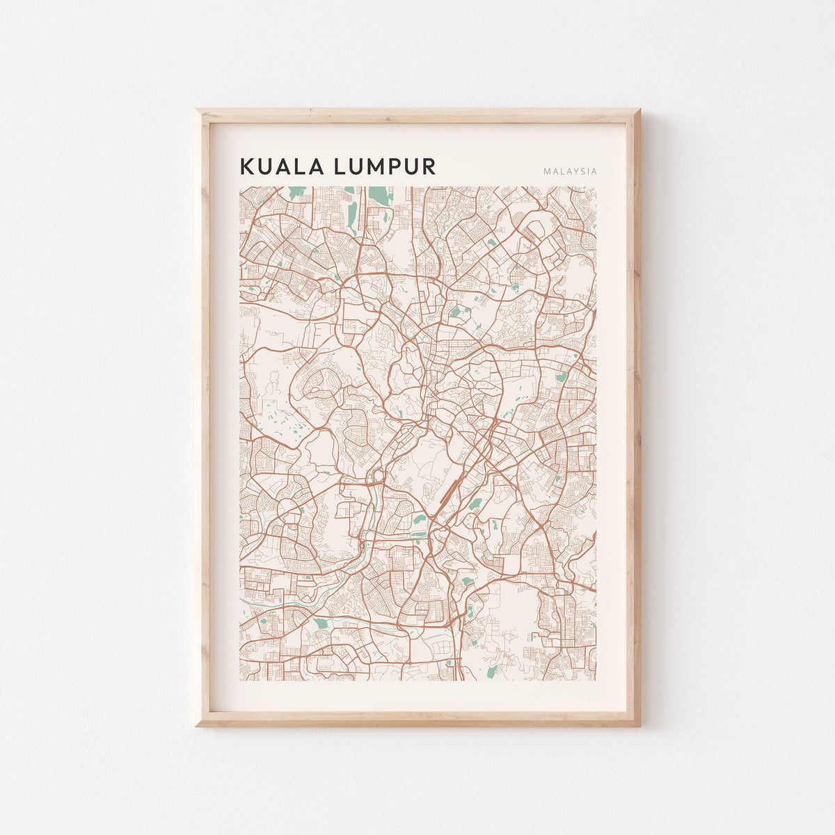 kuala lumpur, malaysia map poster - image 1