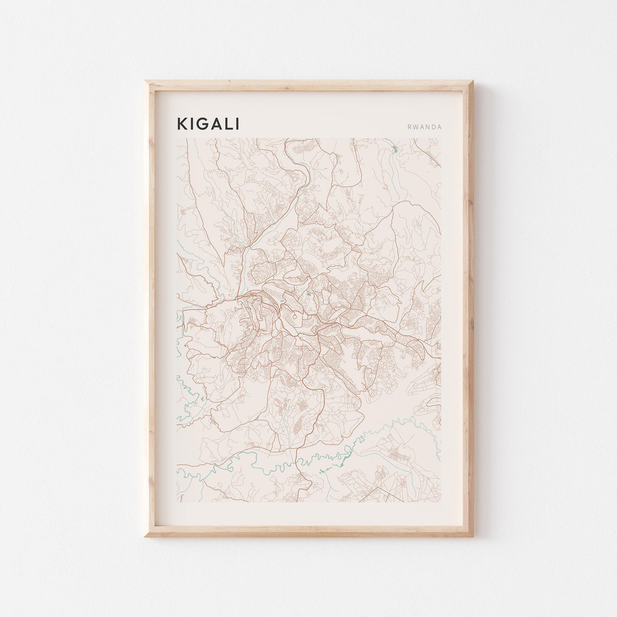 kigali, rwanda map poster - image 1