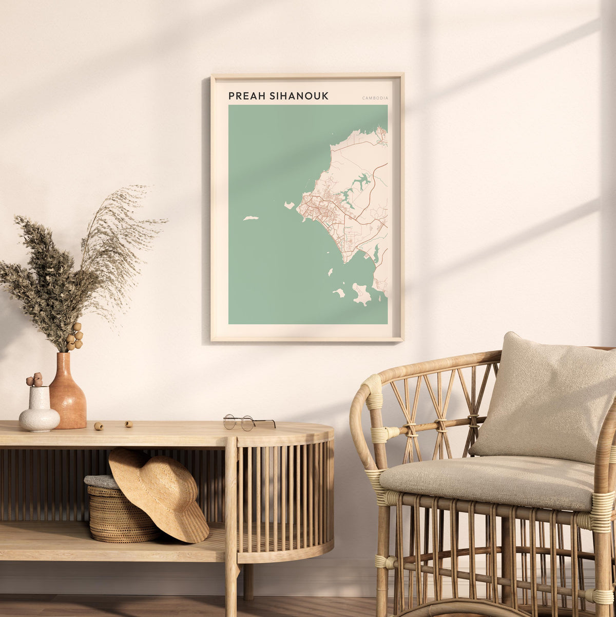 preah sihanouk, cambodia map poster - image 3