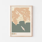 budva montenegro map poster - image 1