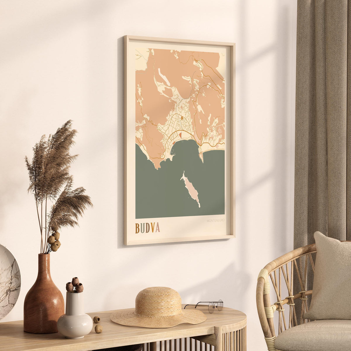 budva montenegro map poster - image 2