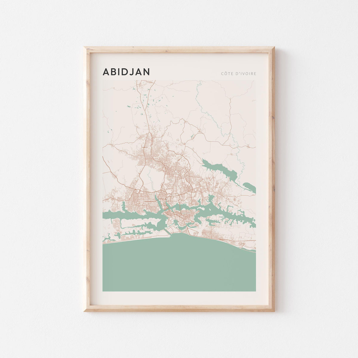abidjan, cote d'ivoire map poster - image 1