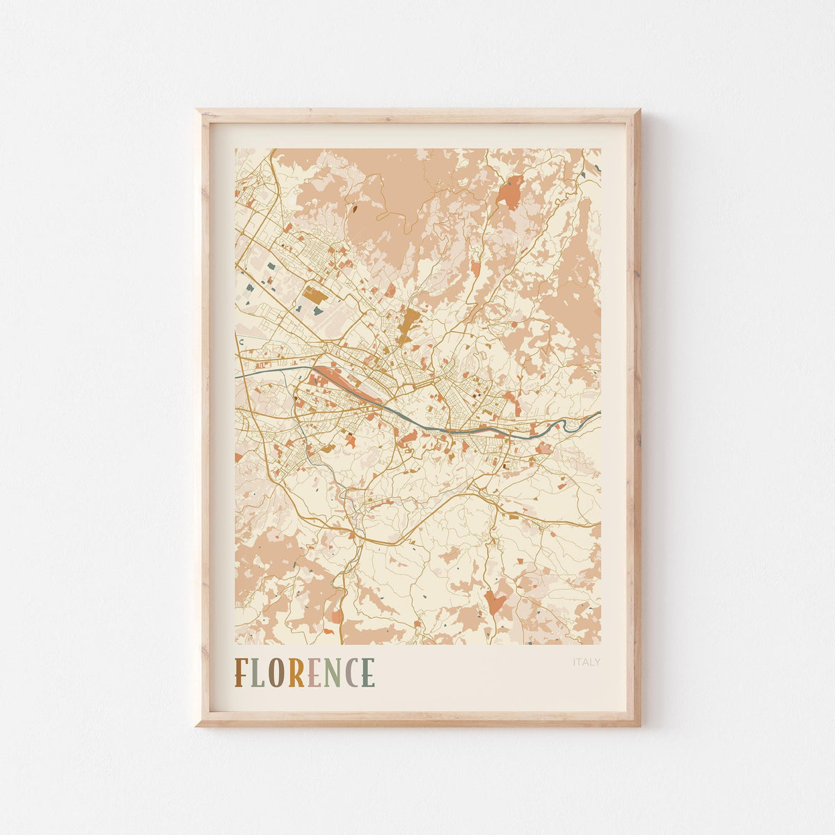florence italy map poster - image 1