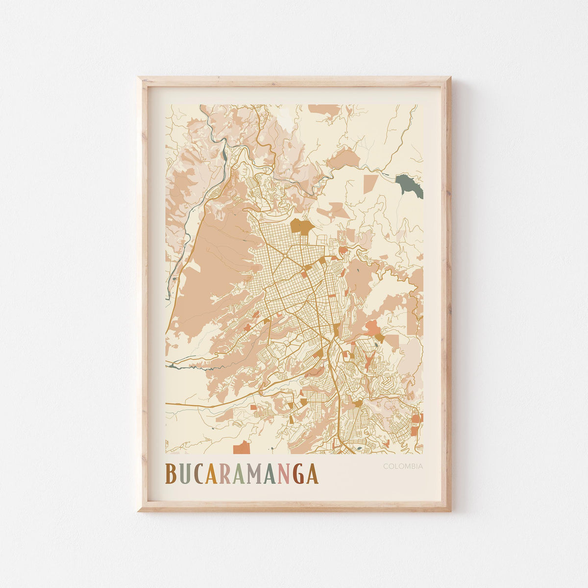 bucaramanga, colombia map poster - image 1