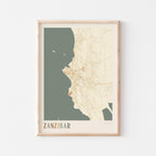 zanzibar, tanzania map poster - image 1