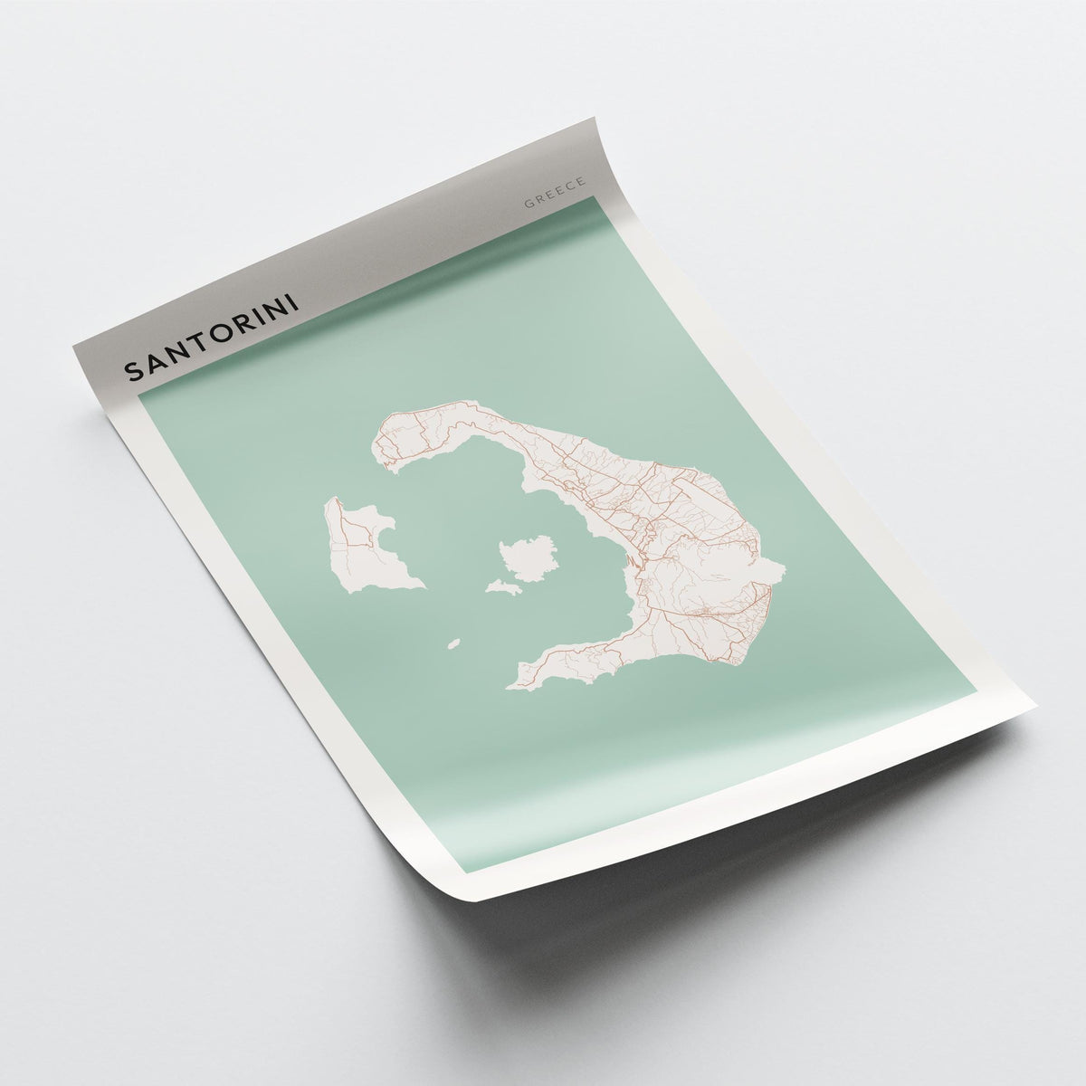santorini greece map poster - image 4