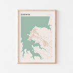 darwin, australia map poster - image 1