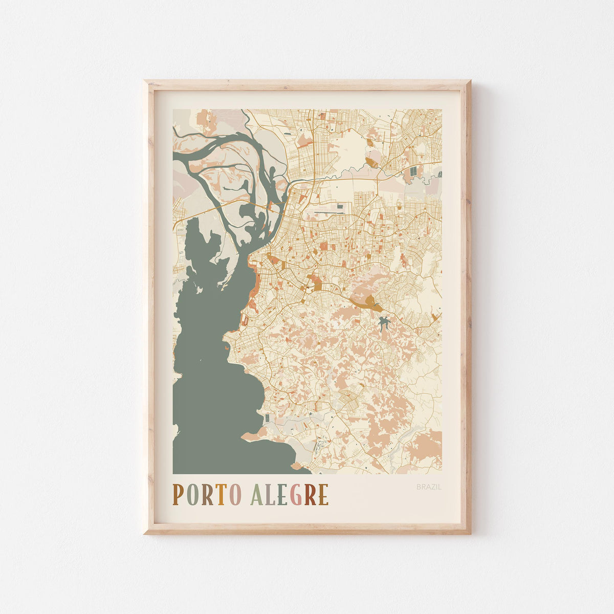porto alegre, brazil map poster - image 1