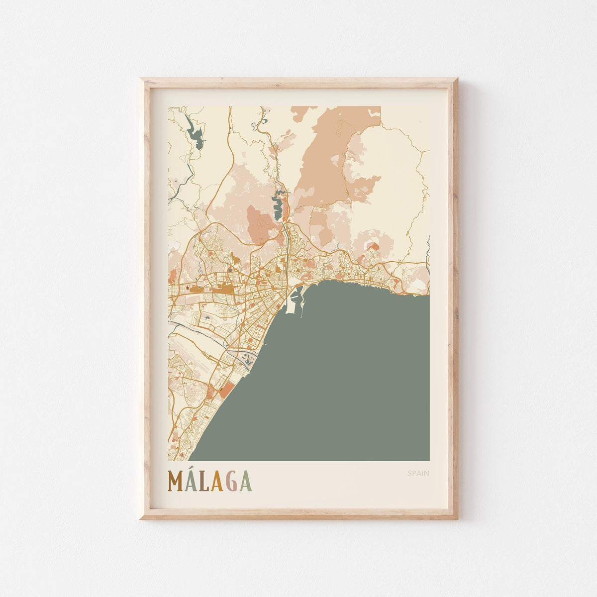 malaga spain map poster - image 1