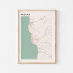 roseau, dominica map poster - image 1