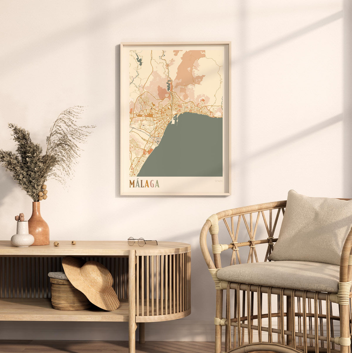malaga spain map poster - image 3