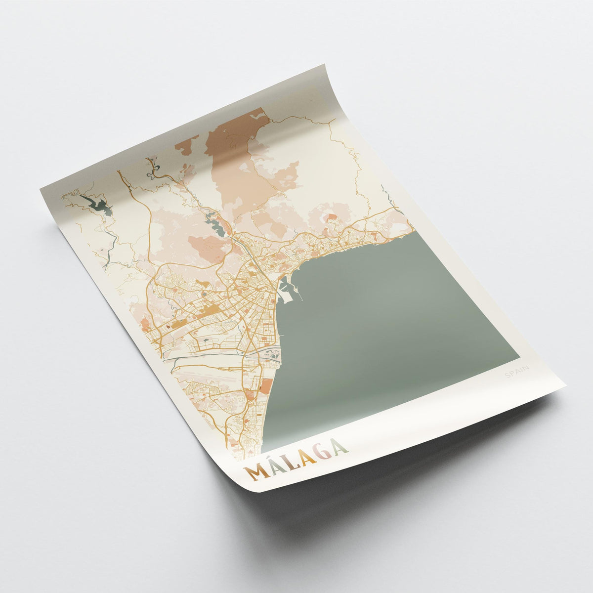 malaga spain map poster - image 4