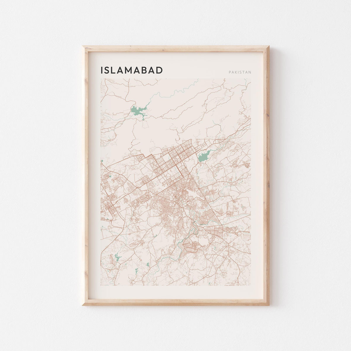 islamabad, pakistan map poster - image 1