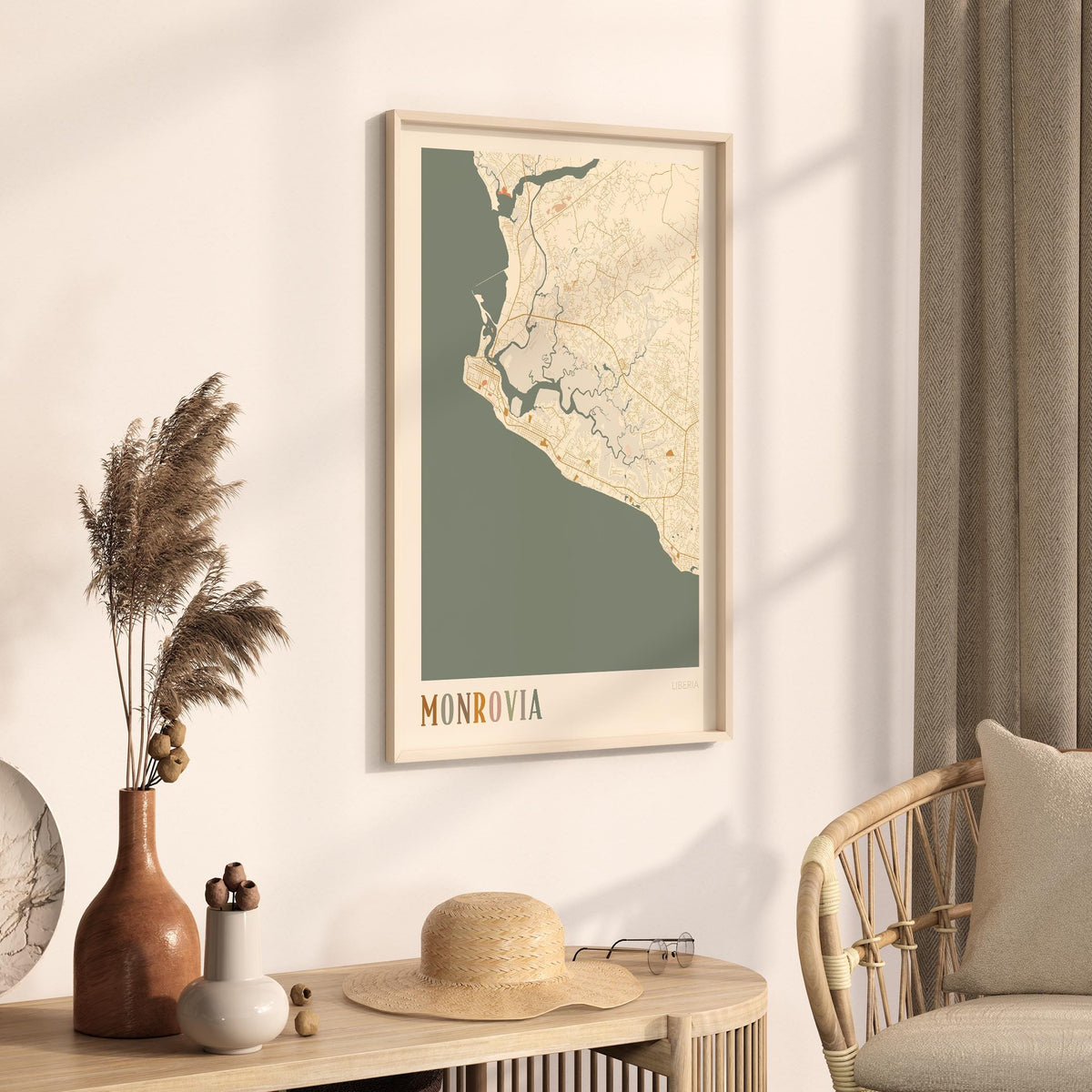 monrovia, liberia map poster - image 2