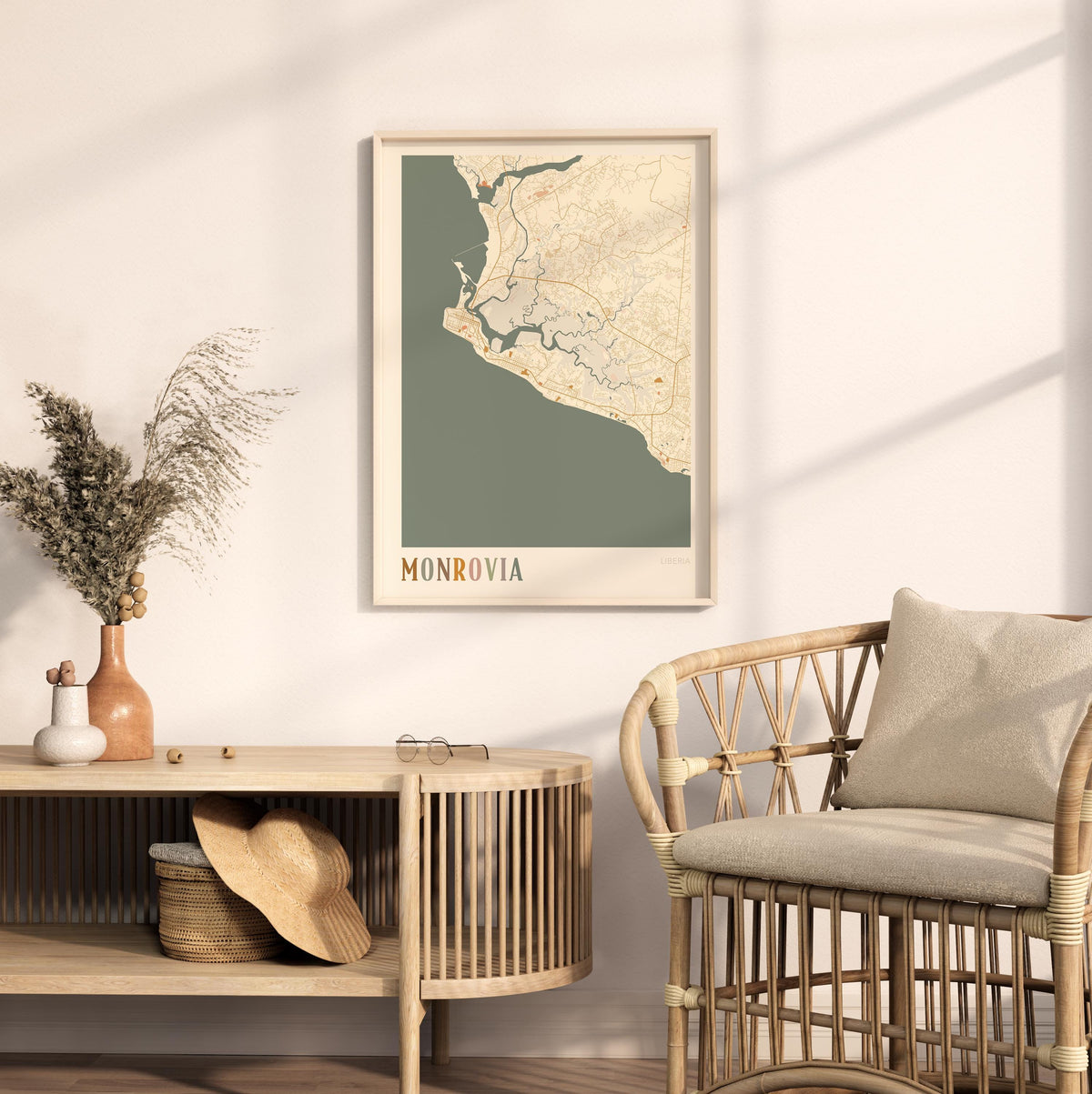 monrovia, liberia map poster - image 3