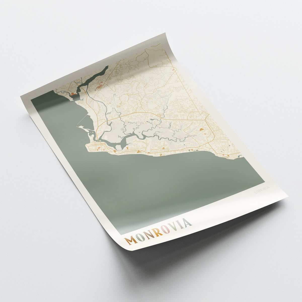 monrovia, liberia map poster - image 4