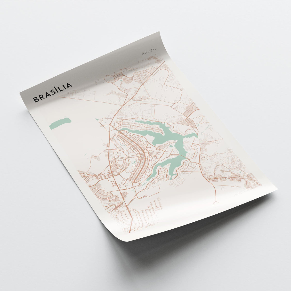 brasilia, brazil map poster - image 4