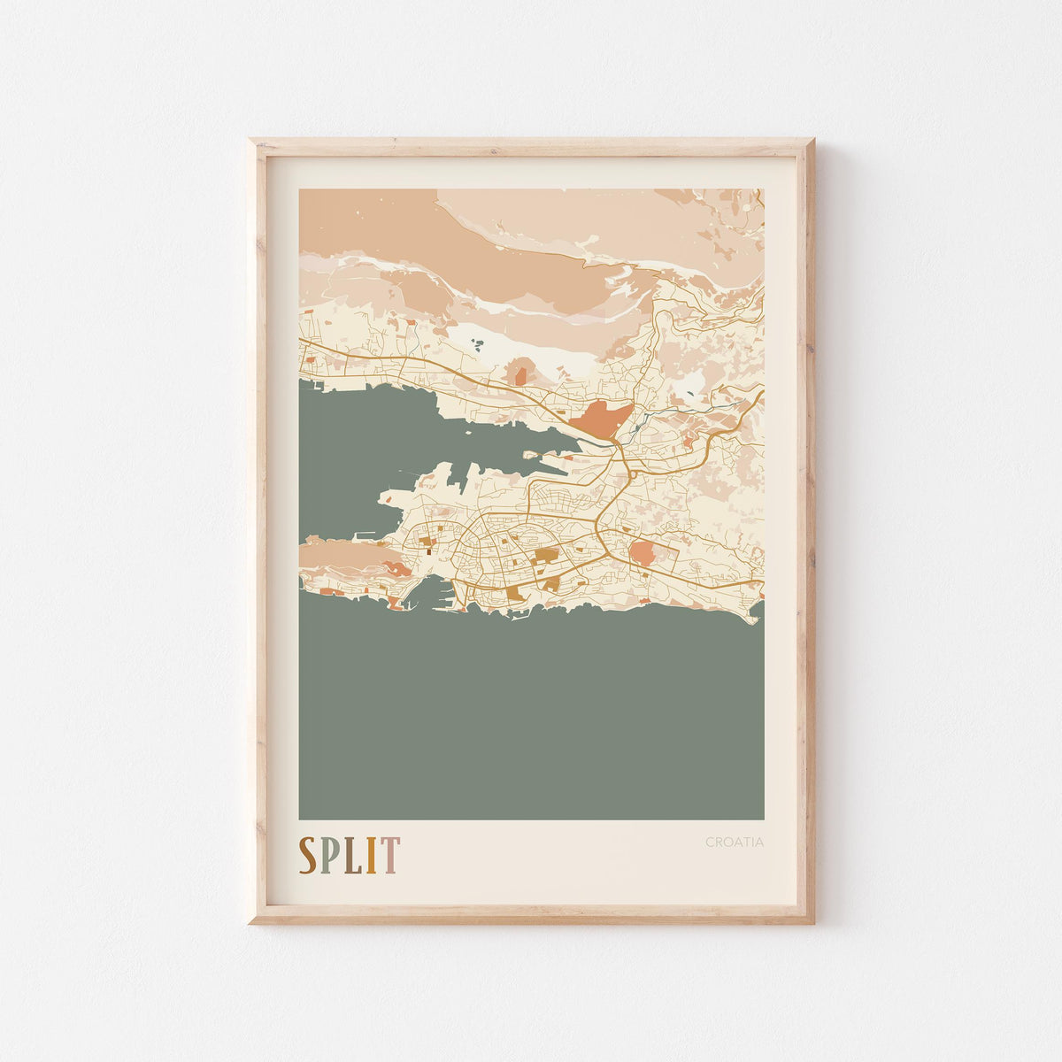 split croatia map poster - image 1