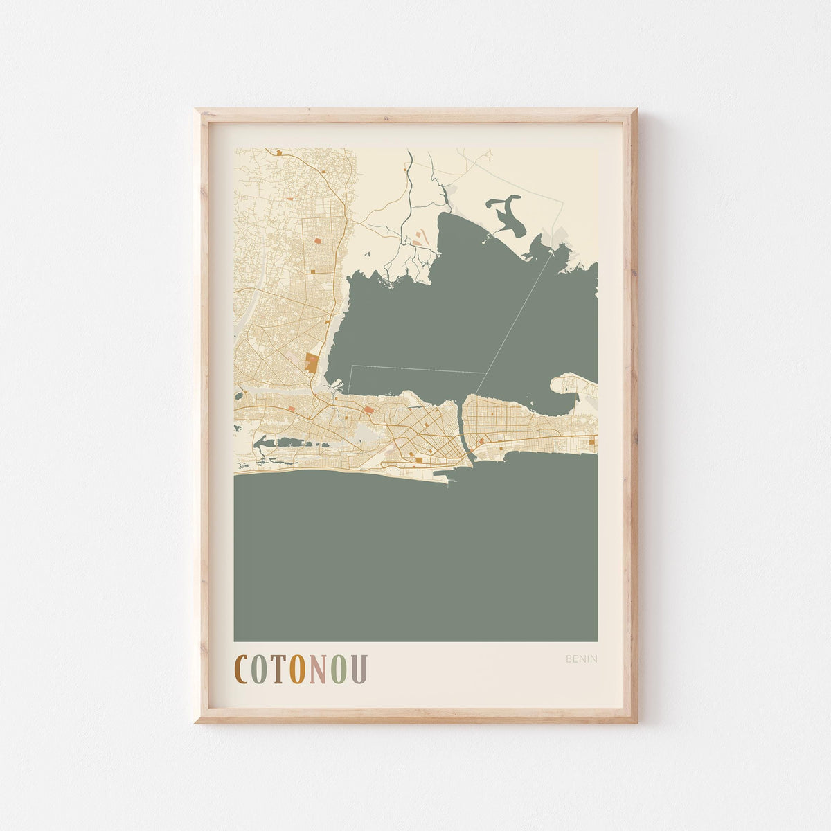 cotonou, benin map poster - image 1