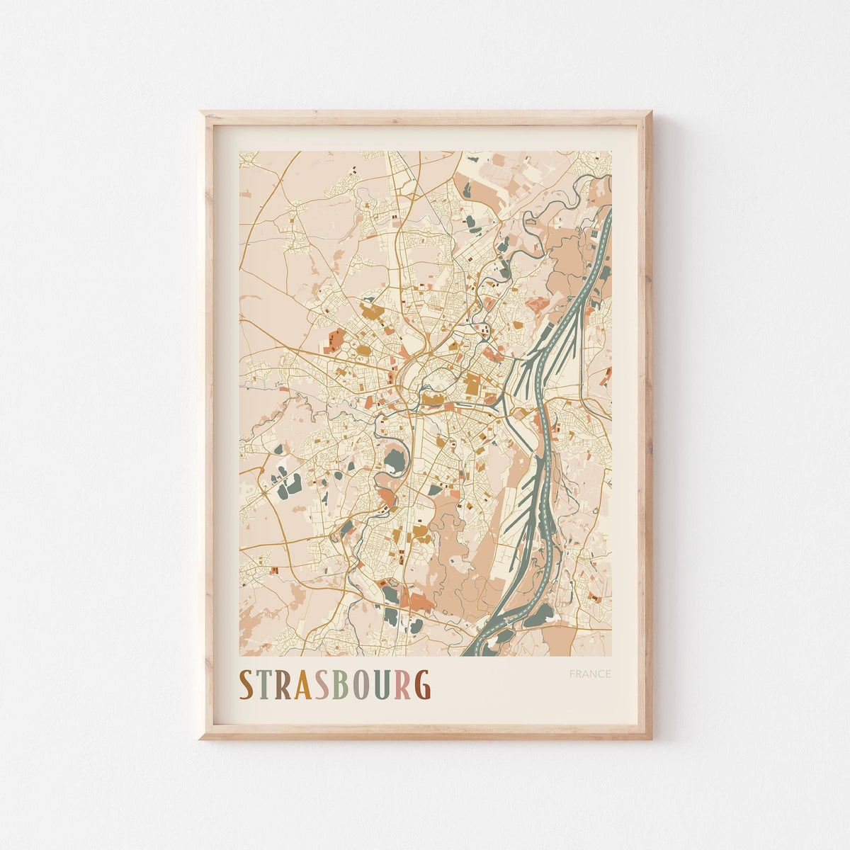 strasbourg france map poster - image 1