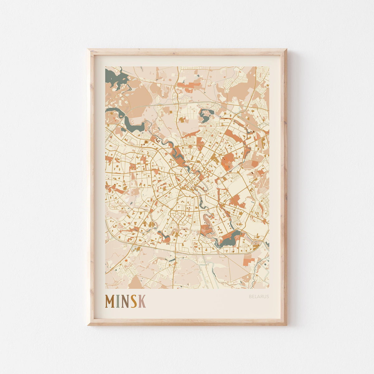 minsk belarus map poster - image 1