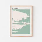 stanley, falkland islands map poster - image 1