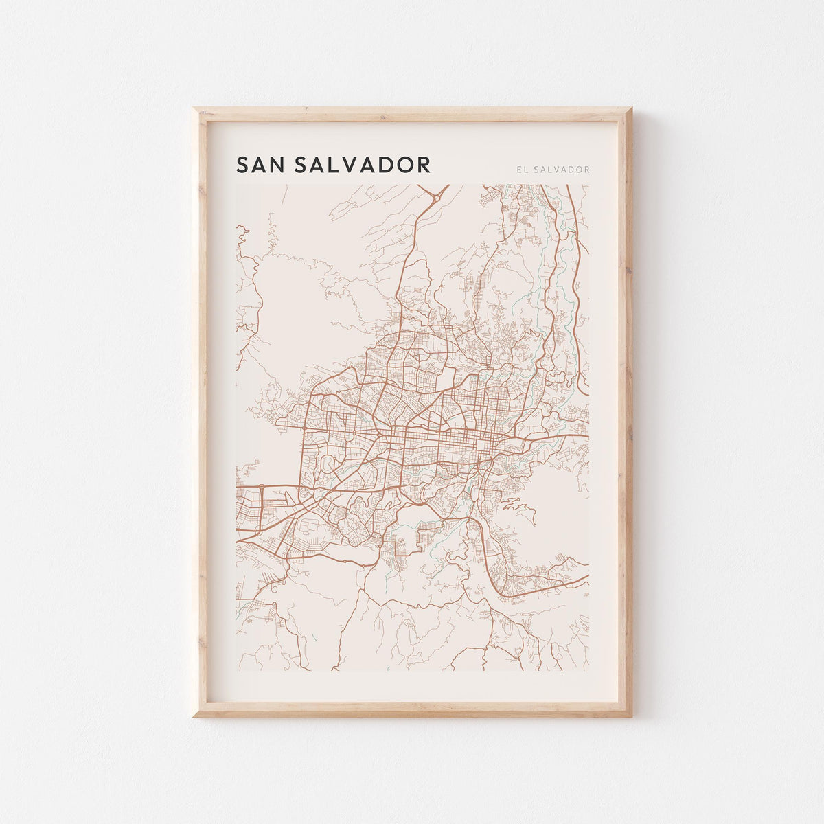 san salvador, el salvador map poster - image 1