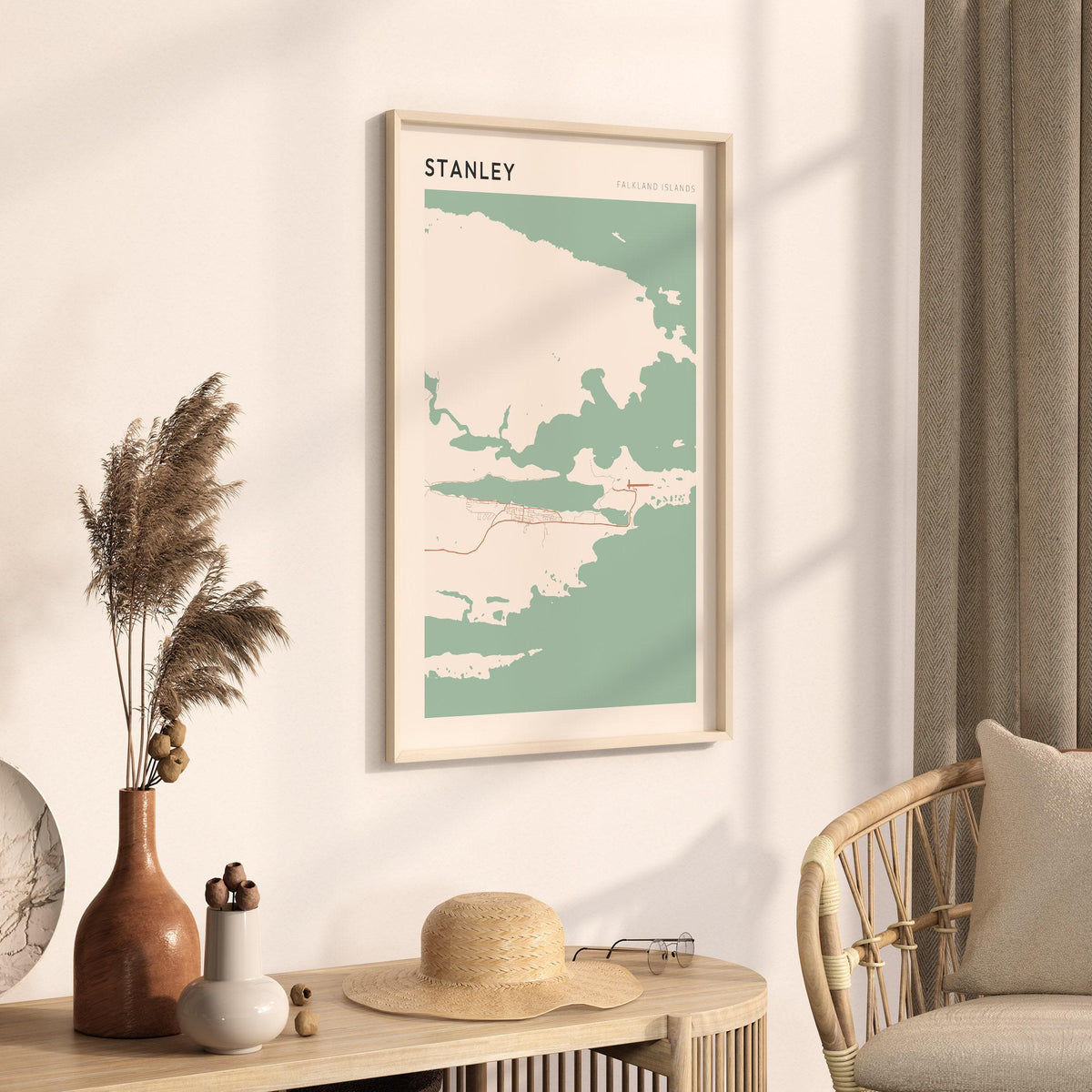 stanley, falkland islands map poster - image 2