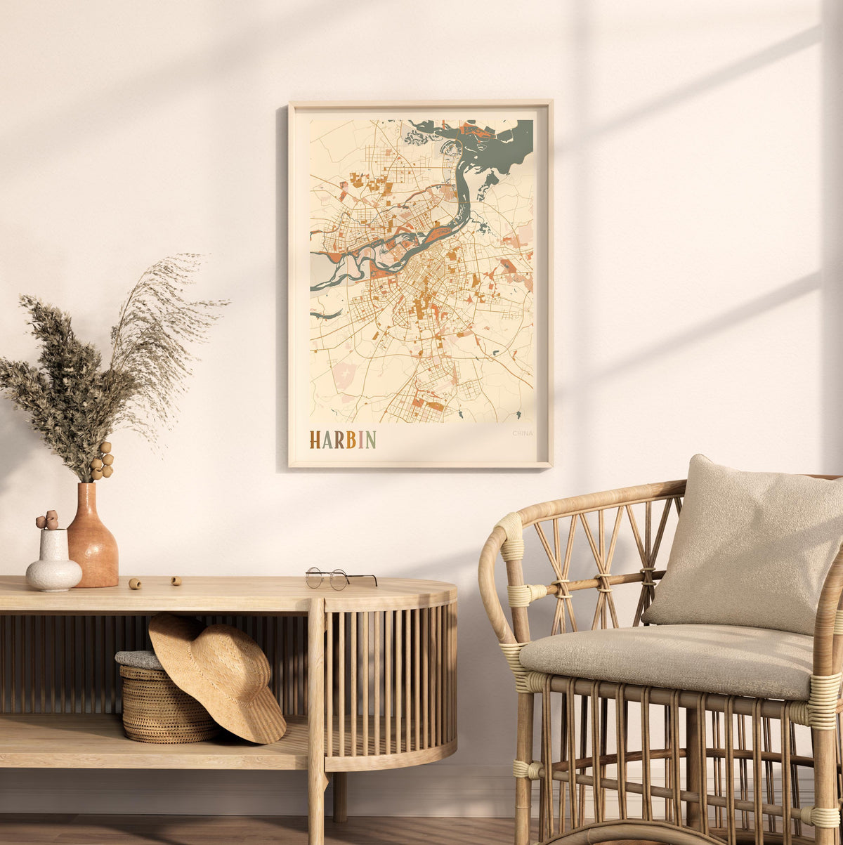 harbin, china map poster - image 3