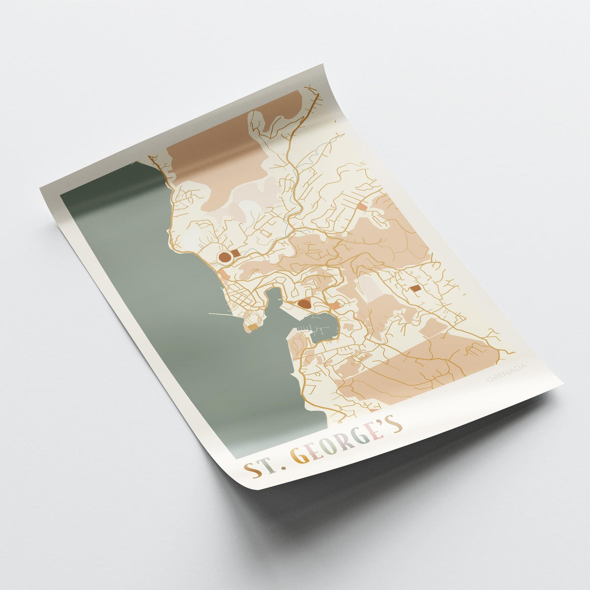 saint georges, grenada map poster - image 4