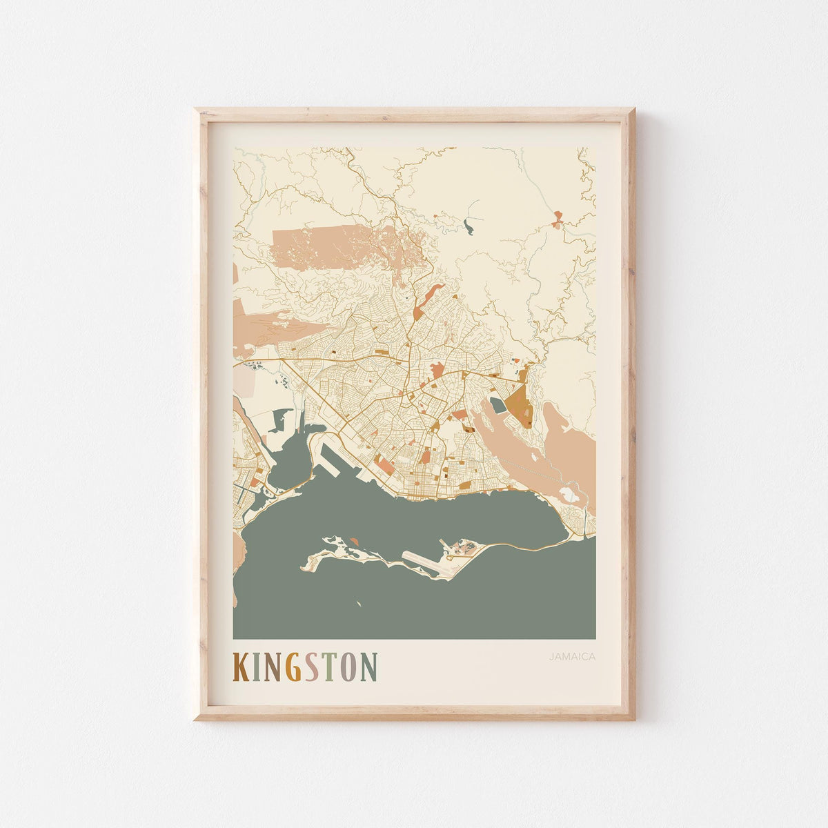 kingston, jamaica map poster - image 1