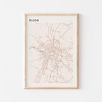 dijon france map poster - image 1
