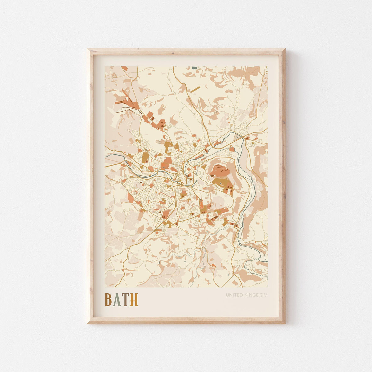 bath, united kingdom map poster - image 1
