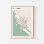 mazatlan, mexico map poster - image 1