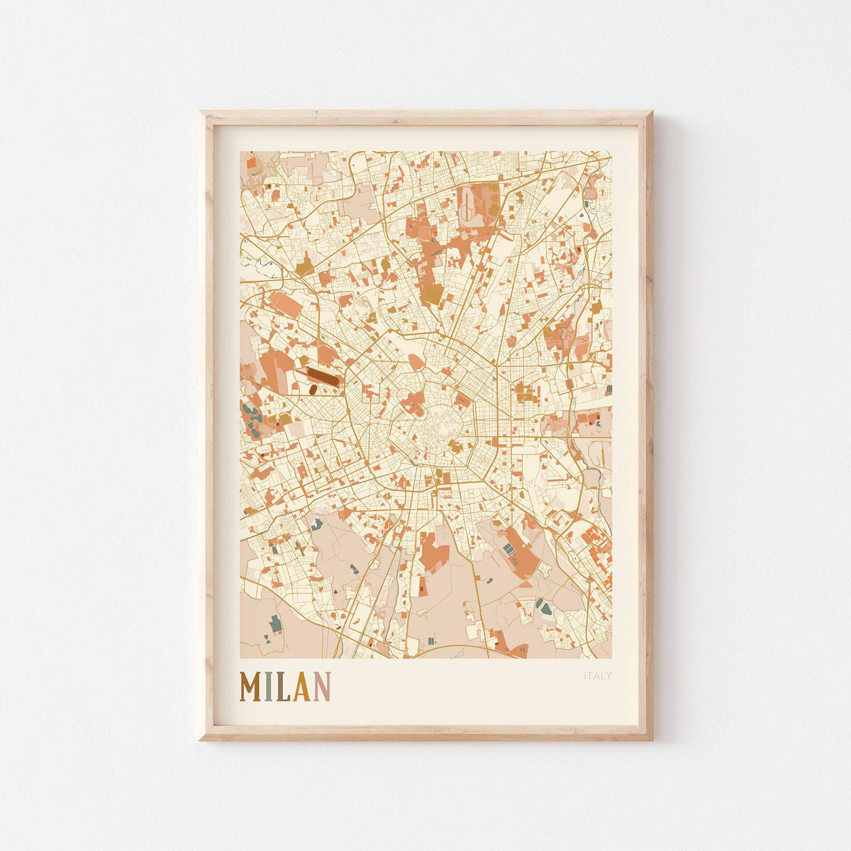 milan italy map poster - image 1