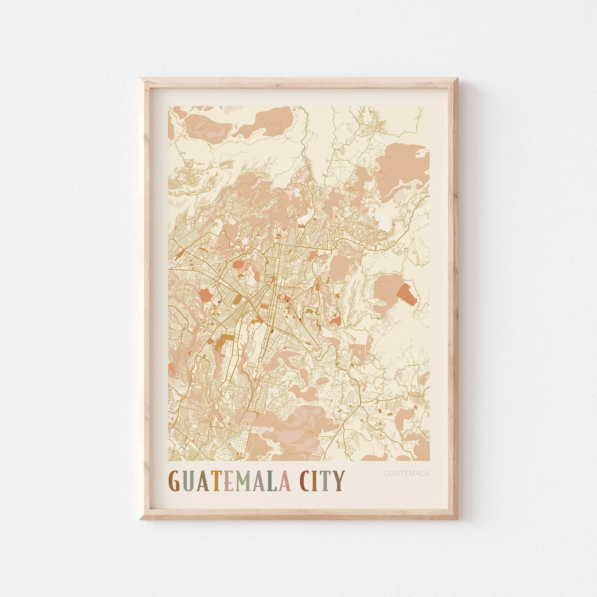 guatemala city, guatemala map poster - image 1