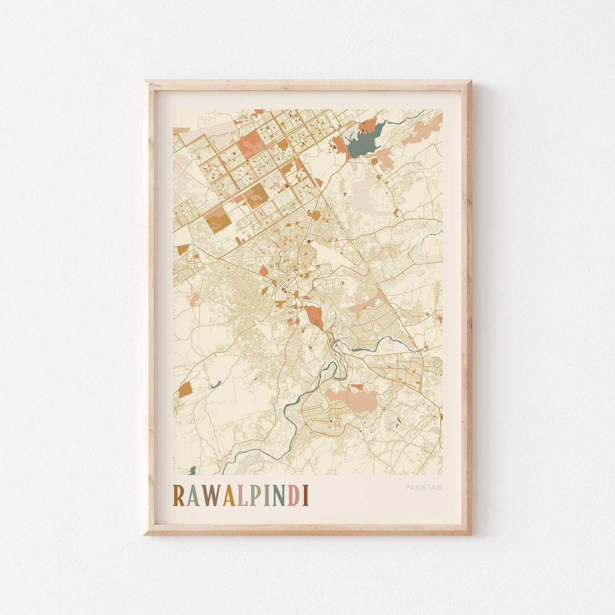 rawalpindi, pakistan map poster - image 1