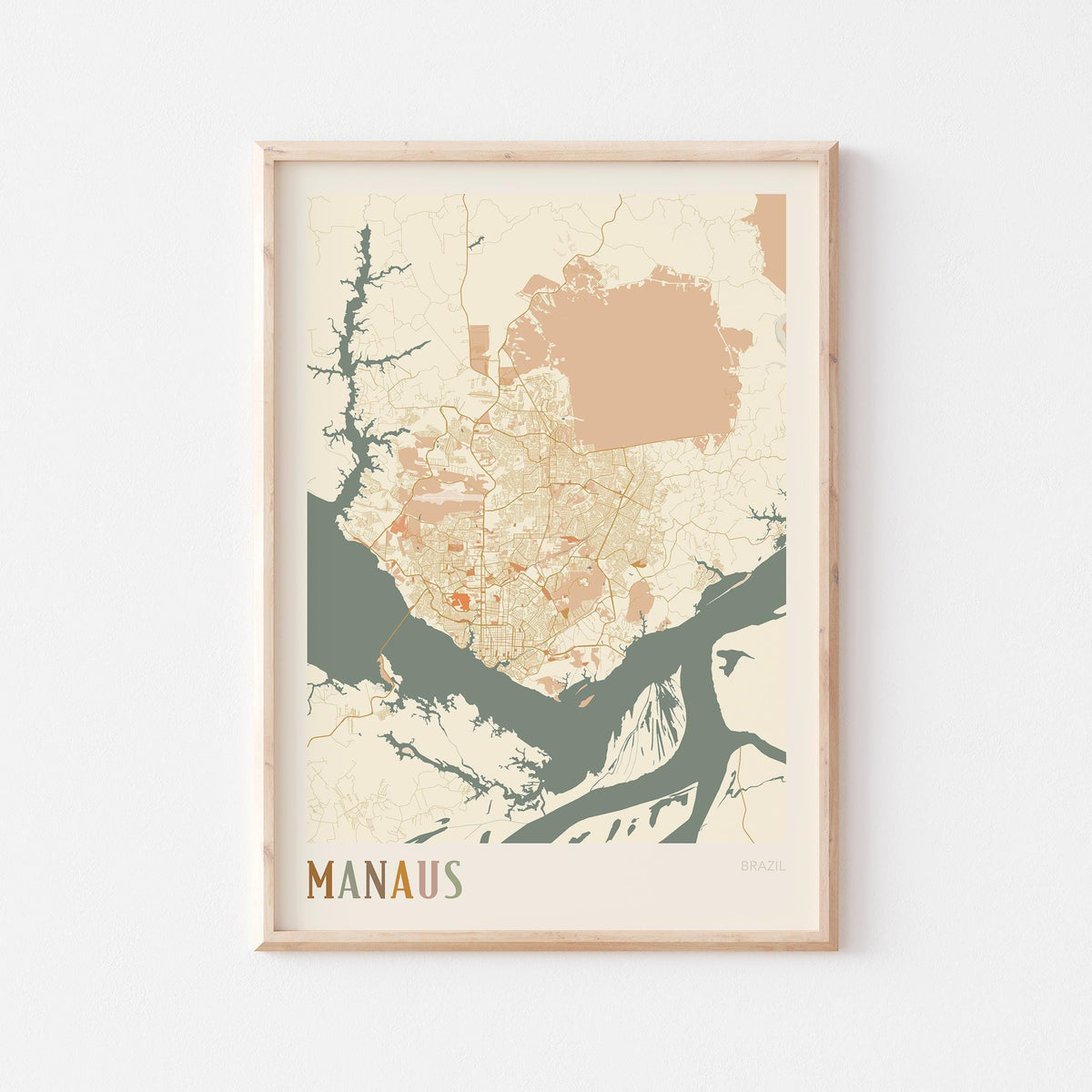 manaus, brazil map poster - image 1