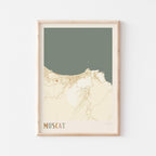 muscat, oman map poster - image 1