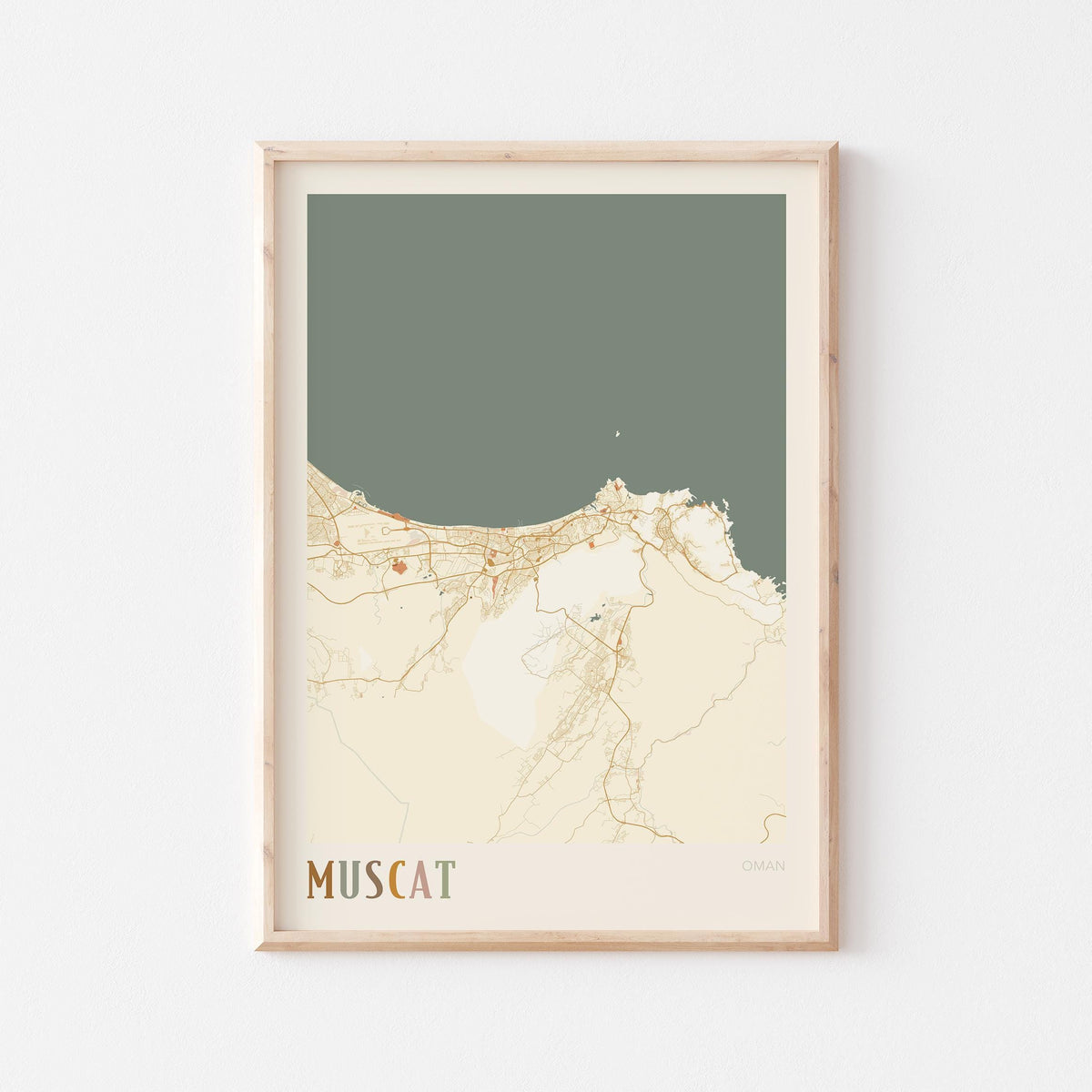muscat, oman map poster - image 1