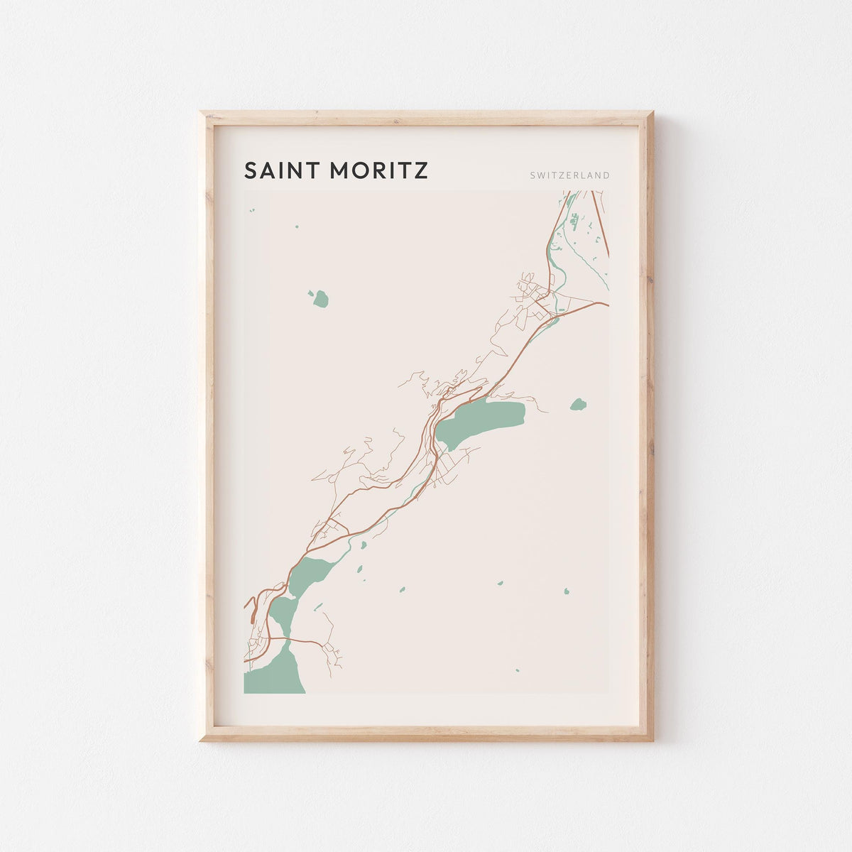 saint moritz switzerland map poster - image 1