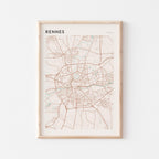 rennes france map poster - image 1