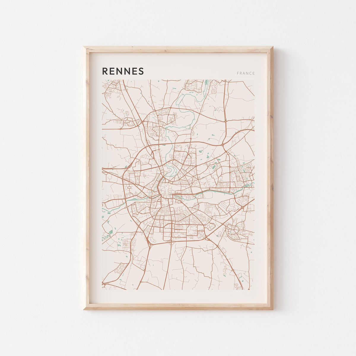 rennes france map poster - image 1