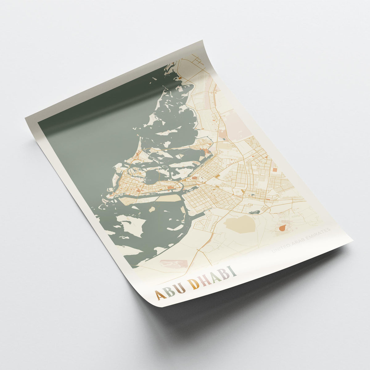 abu dhabi, united arab emirates map poster - image 4