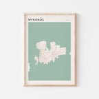 mykonos greece map poster - image 1