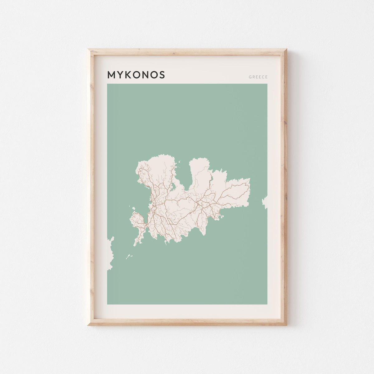 mykonos greece map poster - image 1