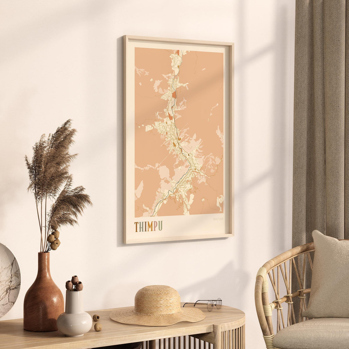 thimpu, bhutan map poster - image 2