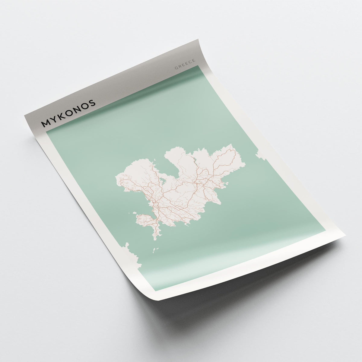 mykonos greece map poster - image 4